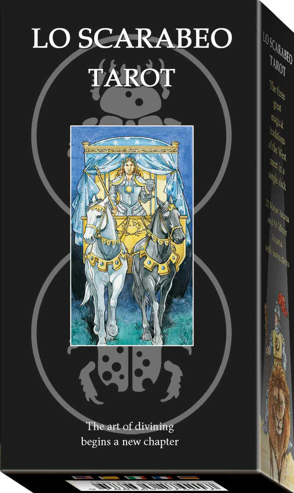 Lo Scarabeo Tarot box with tarot card illustration on a black background
