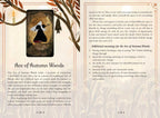 A printed card or booklet page with illustrated and text-based guidance titled 'Ace of Autumn Wands,' showing a small wand illustration on the left and columns of descriptive text on the right.