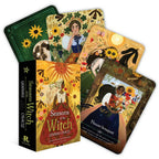 Seasons of the Witch oracle cards with colorful designs and a box on a white background