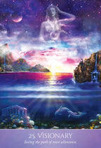 Visionary artwork with a mermaid, landscape, and celestial elements.