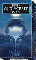 Box of Silver Witchcraft Tarot with a mystical design featuring a moon and water.