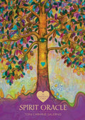 Colorful tree design on a book cover with 'Spirit Oracle' text