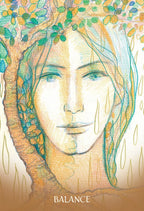 Artistic depiction of a woman's face with nature elements and the word 'Balance' at the bottom.