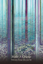 Text 'Make A Change' with a decorative background of vertical stripes and patterns.