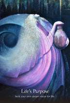 Artistic depiction of a large eye with a hand holding a jar, titled 'Life's Purpose'.