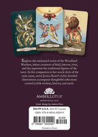 Cover of a tarot card book with illustrations and text on a dark purple background