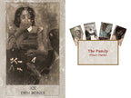 Vintage-style card with a person and text, alongside 'The Family (Court Cards)' box.