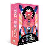 The Venice Witch Oracle card box with colorful design and text on a white background