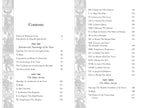 Table of contents for a book or document with text and decorative elements.
