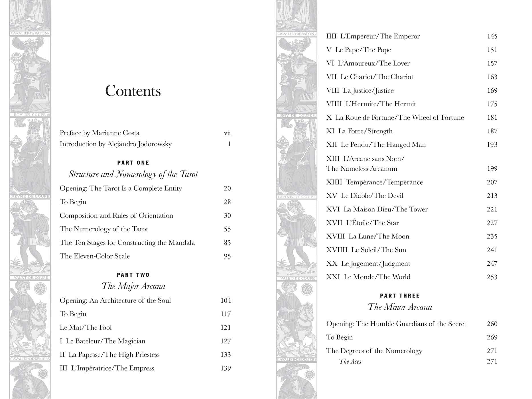 Table of contents for a book or document with text and decorative elements.