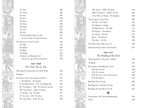 Table of contents for a book or document with text and decorative elements.