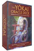 Yôkai Oracle Deck packaging with dragon illustration on a dark background