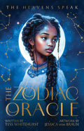 Book cover of 'The Zodiac Oracle' with a young girl against a starry sky.