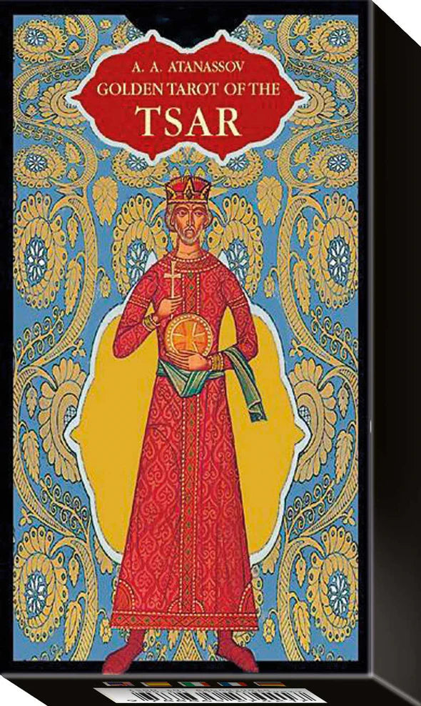 Cover of 'Golden Tarot of the Tsar' with decorative design and character illustration.