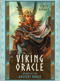 Book cover of 'Viking Oracle' with a Viking figure and decorative border.