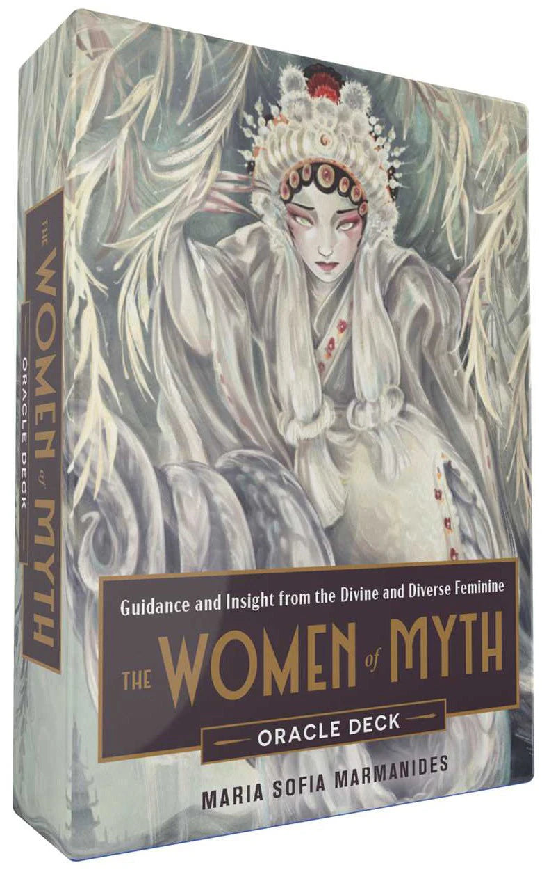 Oracle deck box featuring a woman in a traditional costume with decorative elements.