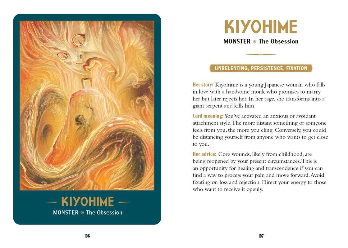 Women of Myth Oracle guide book pages 106–107