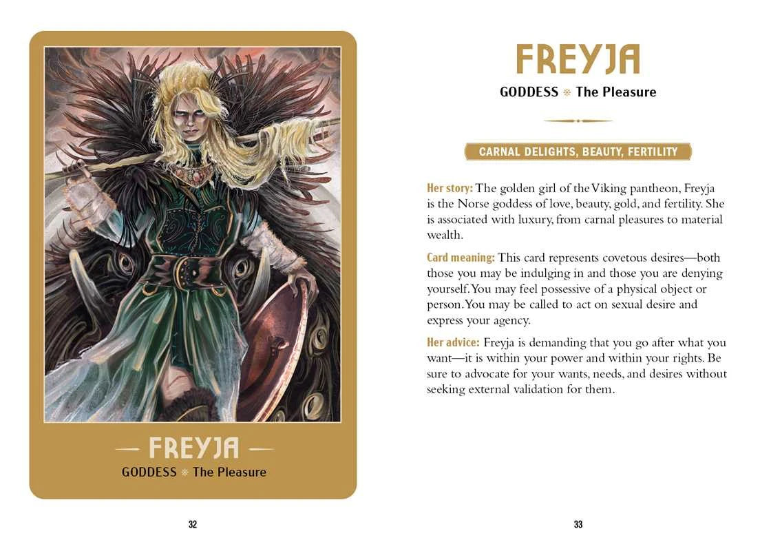 Women of Myth Oracle guide book pages 32–33
