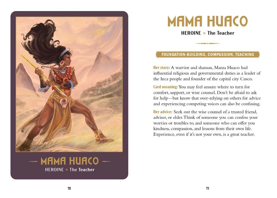 Women of Myth Oracle guide book pages 70–71